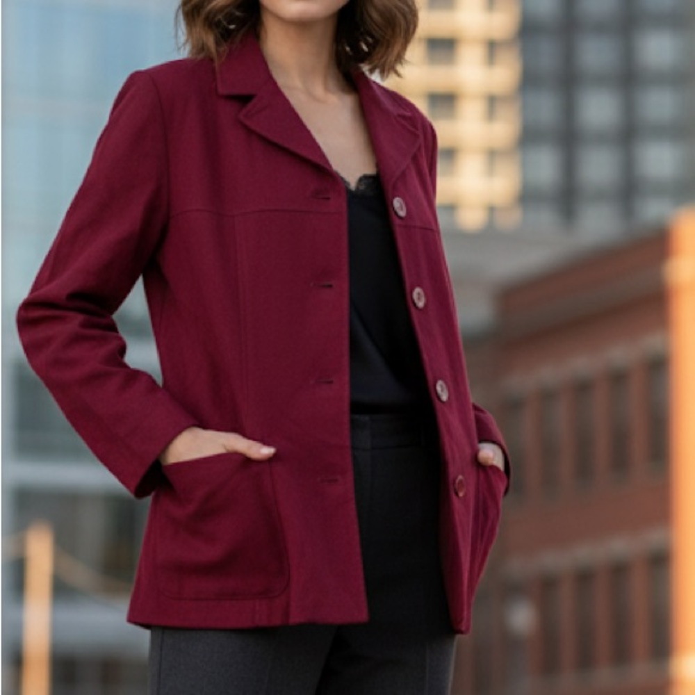 Vintage Bagatelle Red Wool Blazer- Size 14